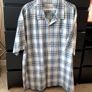 Mens 100% silk 3XL Tommy Bahama short sleeve button up collared shirt, exc!